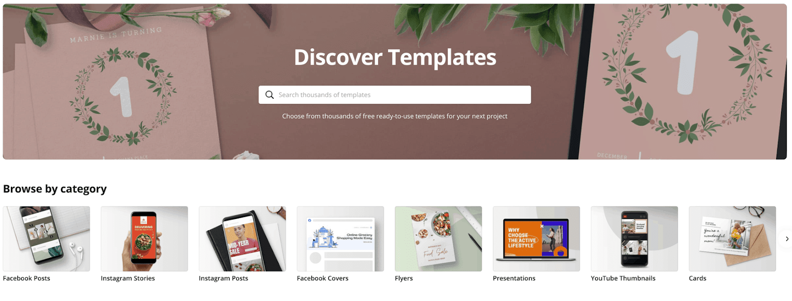 Canva Discover Templates