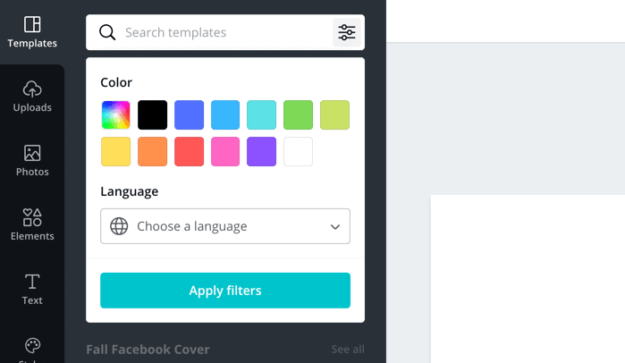 Canva auto colour filled