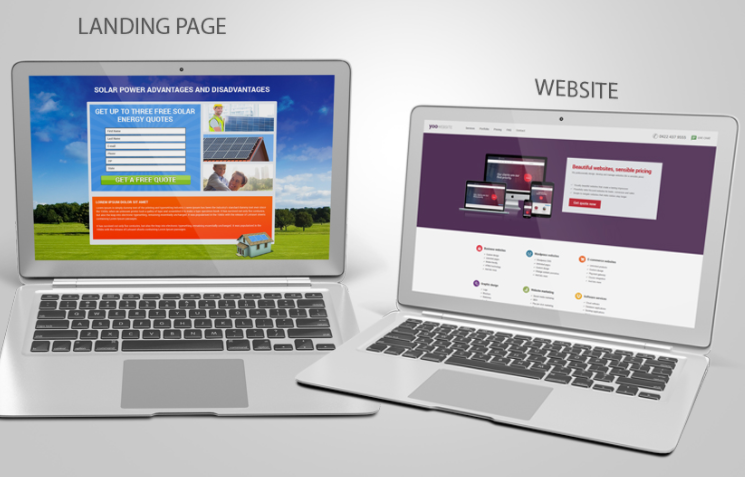 What is the difference between a landing page and a website