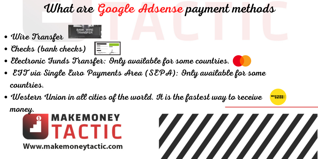 What are Google Adsense payment methods