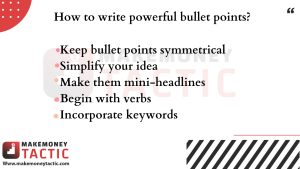 How to write powerful bullet points?