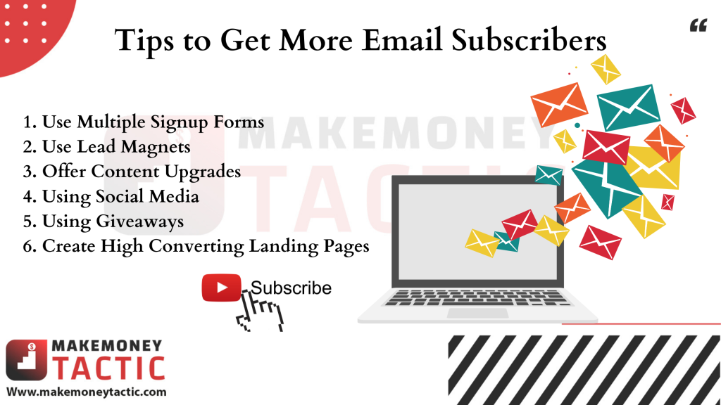Tips to Get More Email Subscribers - How to create an Email Newsletter?