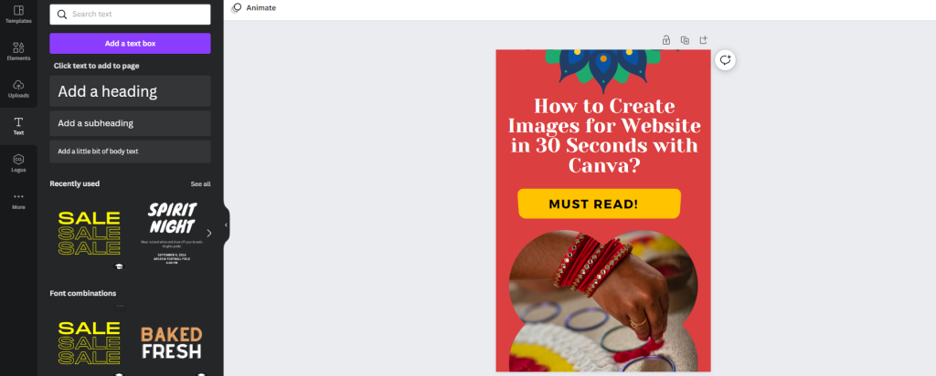 How to create images for website - add ctr