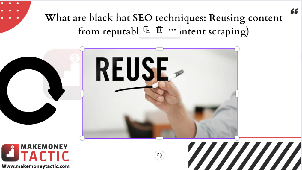 Reusing content from reputable sites (content scraping)