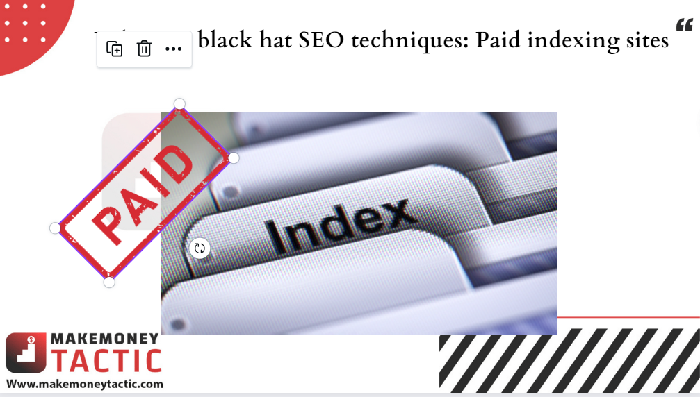 What are black hat SEO techniques: Paid indexing sites