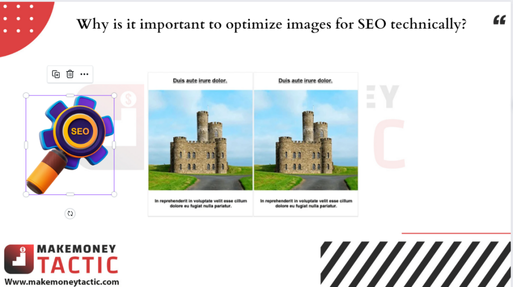 Why is it important to optimize images for SEO technically?