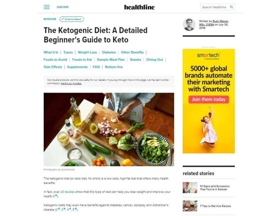 Healthline – the Keto Diet: a detailed beginner's guide
