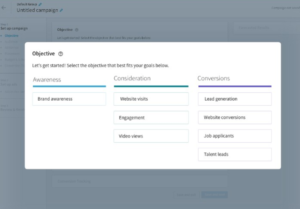 Choose an objective for your LinkedIn campaign